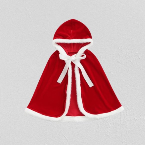 Christmas Costumes Hooded Poncho Cape Cloak Fleece Jacket Coat Winter